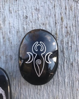 Goddess Black Obsidian palm stone